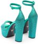Prada crystal-studded 135mm satin platform sandals Green - Thumbnail 3