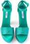 Prada crystal-studded 135mm satin platform sandals Green - Thumbnail 4