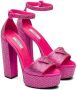 Prada crystal-studded 135mm satin platform sandals Pink - Thumbnail 2