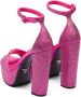 Prada crystal-studded 135mm satin platform sandals Pink - Thumbnail 3