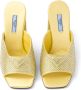 Prada crystal-studded high-heeled satin slides Yellow - Thumbnail 4