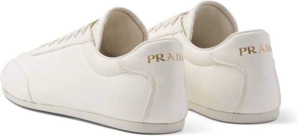 Prada Deer low-top leather sneakers Neutrals