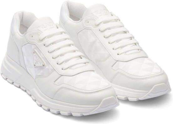 Prada diamond-quilted leather sneakers White