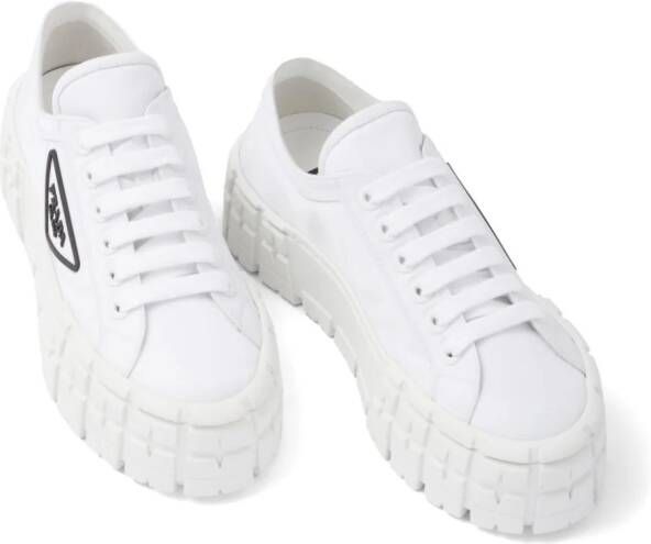 Prada Double Wheel flatform sneakers White