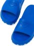 Prada embossed-logo open-toe slides Blue - Thumbnail 4