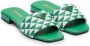 Prada enamel-logo slip-on sandals Green - Thumbnail 2