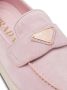 Prada enamel triangle-logo leather loafers Pink - Thumbnail 5