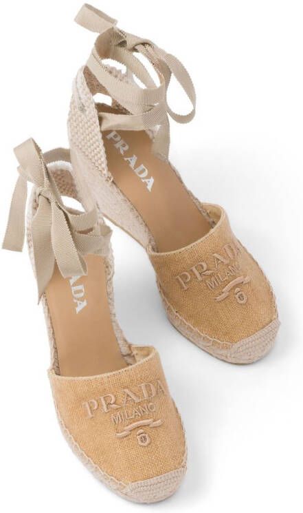 Prada espadrille wedge sandals Neutrals
