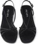 Prada flat leather sandals Black - Thumbnail 4