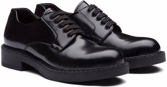 Prada brushed leather Derby shoes Black