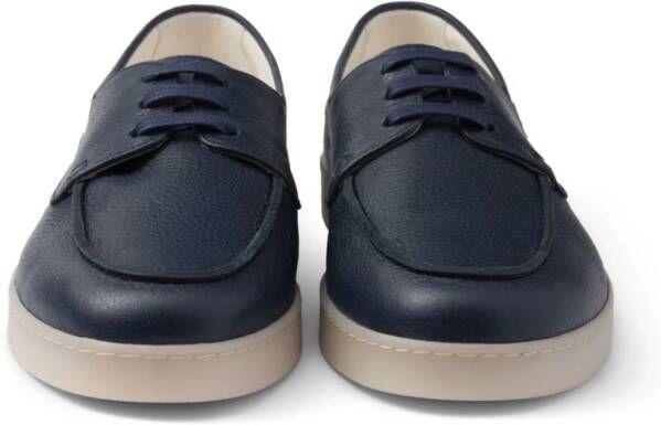Prada lace-up leather loafers Blue