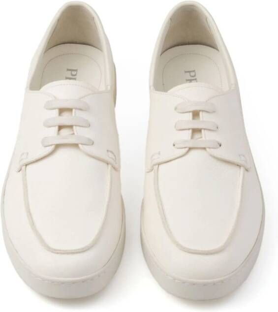 Prada lace-up leather loafers Neutrals