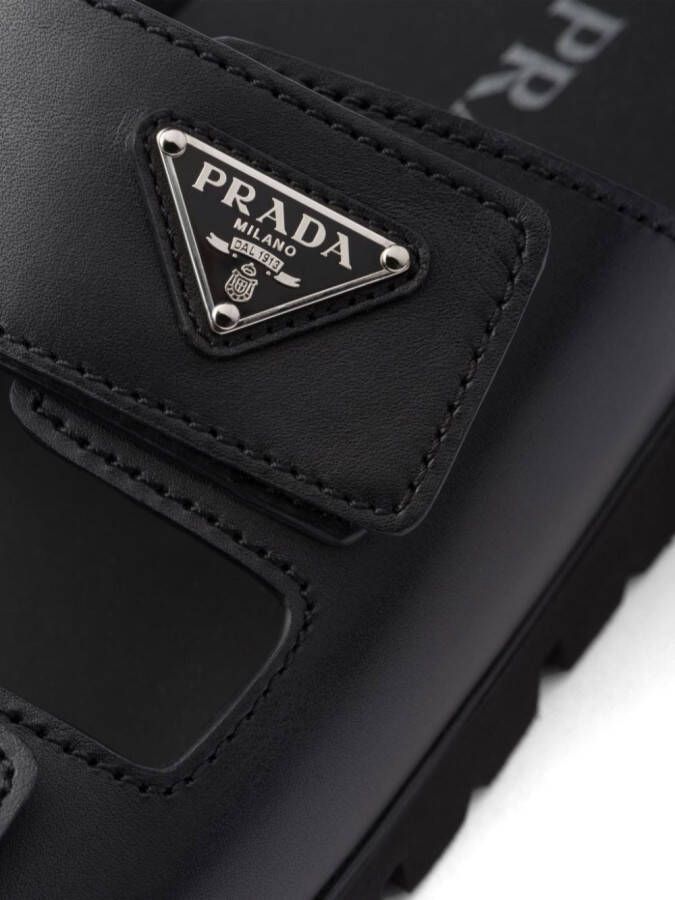 Prada Leather strap sandals Black