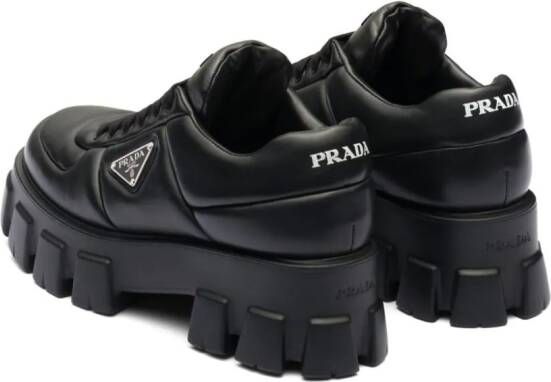 Prada logo-appliqué leather sneakers Black