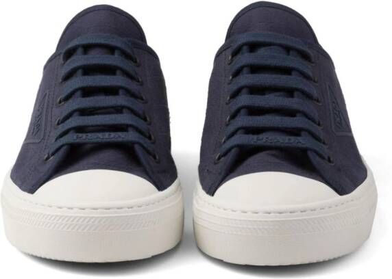 Prada logo-embossed lace-up sneakers Blue