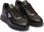 Prada logo-jacquard leather sneakers Black - Thumbnail 2