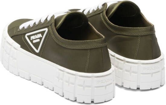 Prada logo-patch flatform sneakers Green