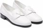 Prada logo-plaque leather loafers White - Thumbnail 2