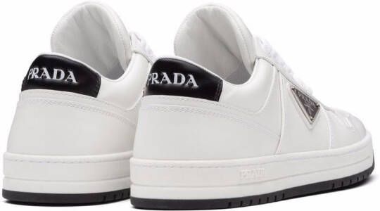 Prada logo-plaque leather sneakers White