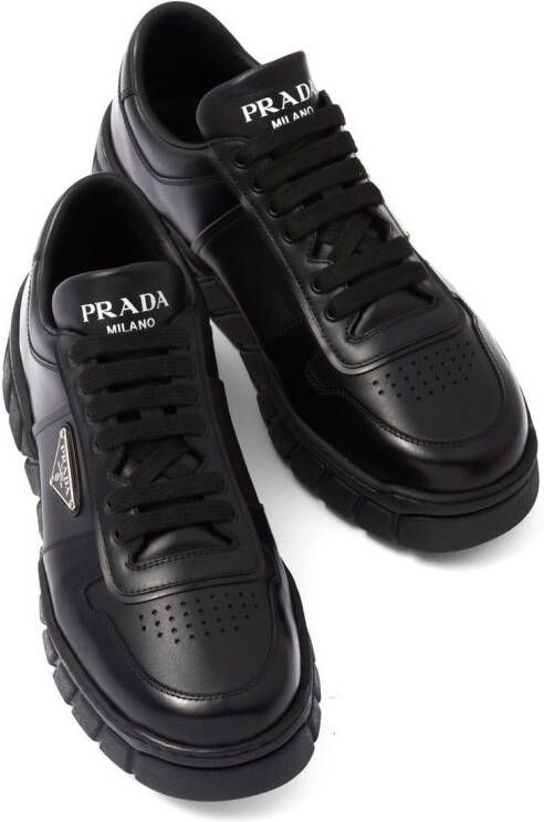 Prada logo-plaque low-top sneakers Black