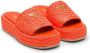 Prada logo-plaque raffia flatform sandals Orange - Thumbnail 2
