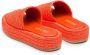 Prada logo-plaque raffia flatform sandals Orange - Thumbnail 3