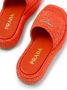Prada logo-plaque raffia flatform sandals Orange - Thumbnail 5