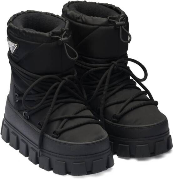 Prada logo-plaque snow boots Black
