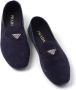 Prada logo-plaque suede driving shoes Blue - Thumbnail 4