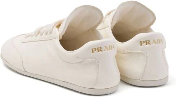 Prada logo-print leather sneakers Neutrals