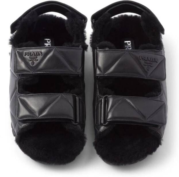 Prada logo-strap chunky sandals Black