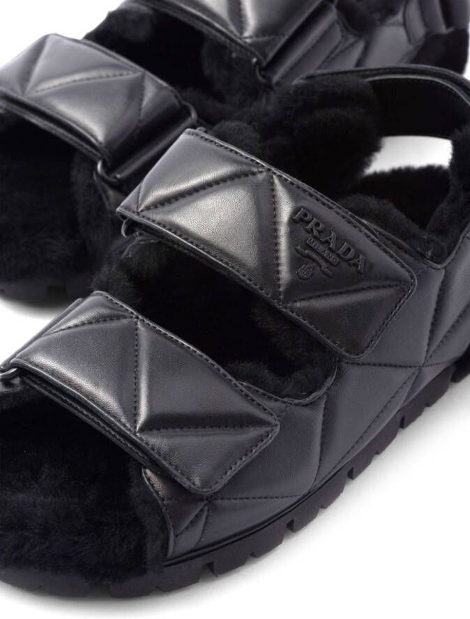 Prada logo-strap chunky sandals Black