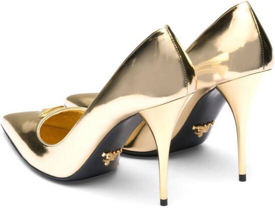 Prada metallic leather pumps Gold