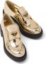 Prada metallic leather loafers Gold - Thumbnail 4