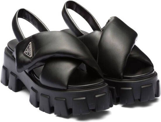 Prada Monolith 55mm nappa leather sandals Black