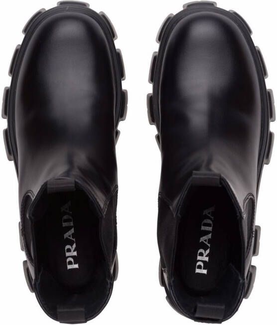 Prada Moonlith brushed leather boots Black