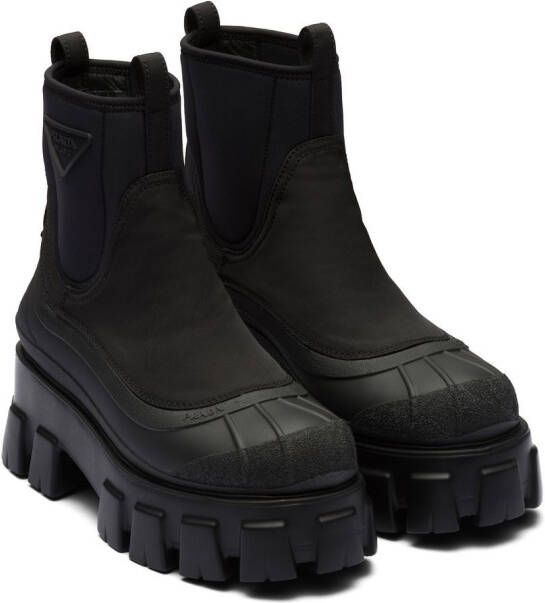 Prada Moonlith gabardine boots Black