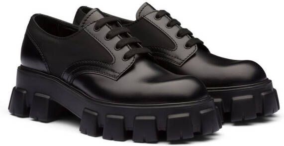 Prada Monolith leather Derby shoes Black