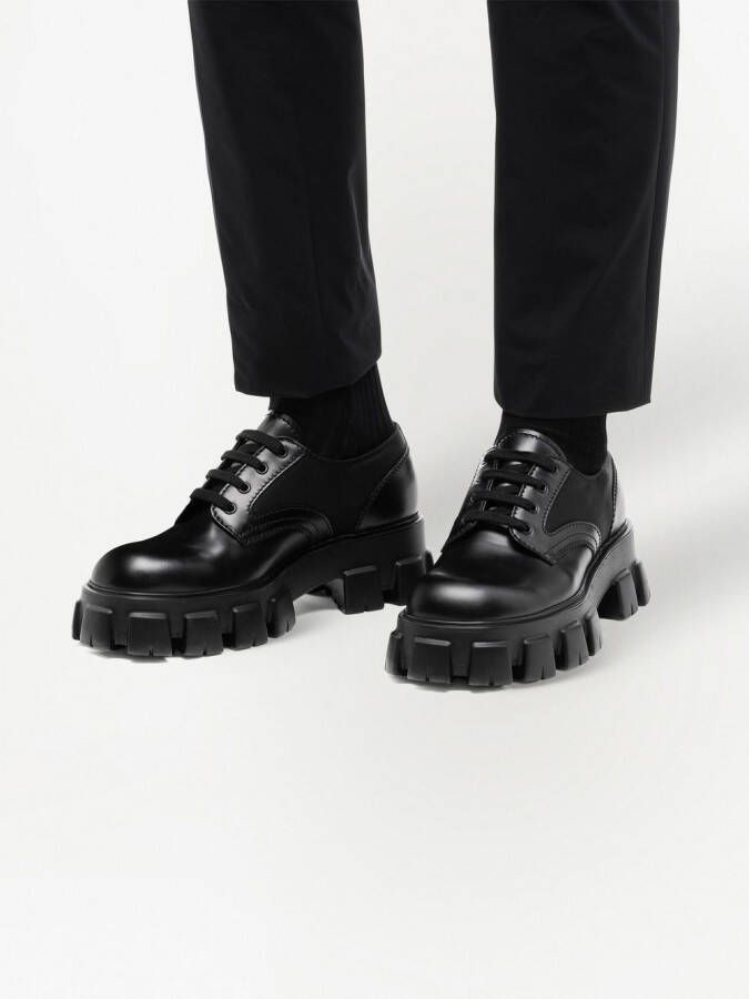 Prada Monolith leather Derby shoes Black