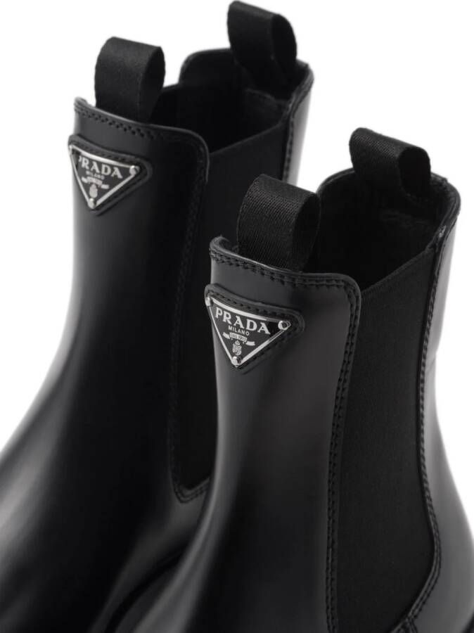 Prada Moonlith brushed leather ankle boots Black