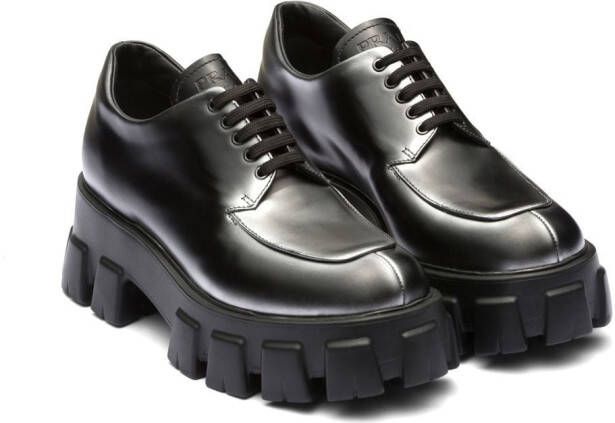 Prada Moonlith ombré-effect lace-up shoes Black