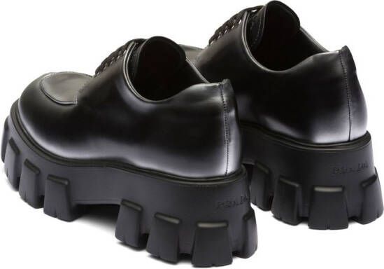 Prada Moonlith ombré-effect lace-up shoes Black