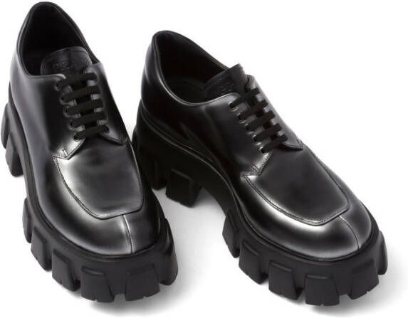 Prada Moonlith ombré-effect lace-up shoes Black