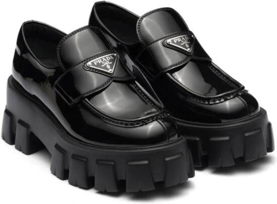 Prada Moonlith patent leather loafers Black