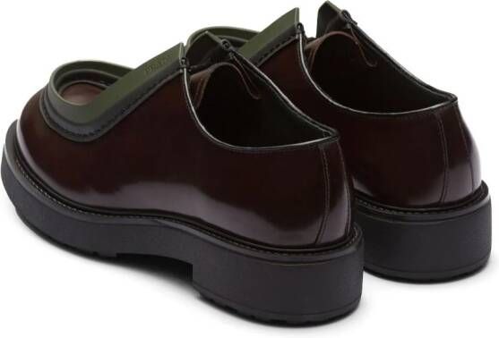 Prada opaque brushed-leather lace-up shoes Brown