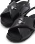 Prada padded crossover-straps flat sandals Black - Thumbnail 5
