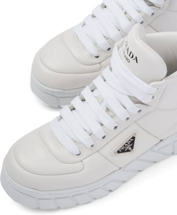 Prada padded leather high-top sneakers White