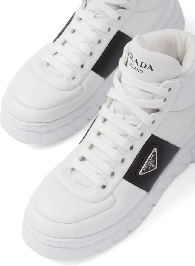 Prada padded leather high-top sneakers White