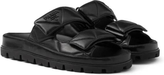 Prada padded leather sandals Black