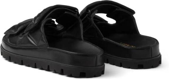 Prada padded leather sandals Black